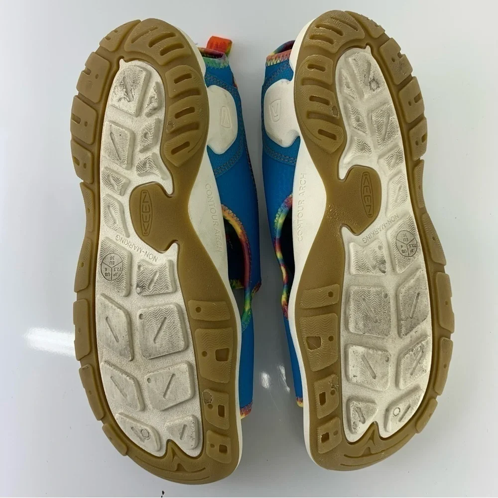 Keen big Kids summer water sandals tied dye blue 4 Knotch Creek Open Toe